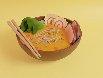 ramen 3d 3d art blender3d branding design food foodillustration illustration illustrator