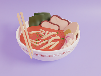 ramen 3d 3d art blender3d branding design food foodillustration illustration illustrator minimal