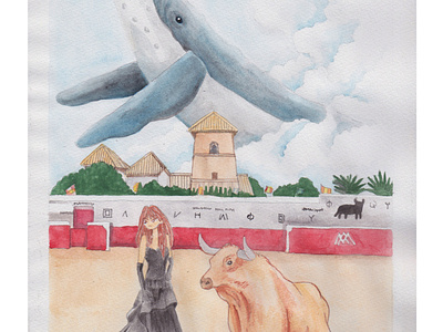 In a Bullring of Mijas illustration