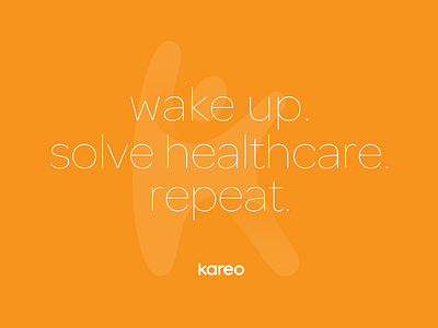 Wake Up. Solve Healthcare. Repeat. design ehr hairline healthcare omnes orange poster