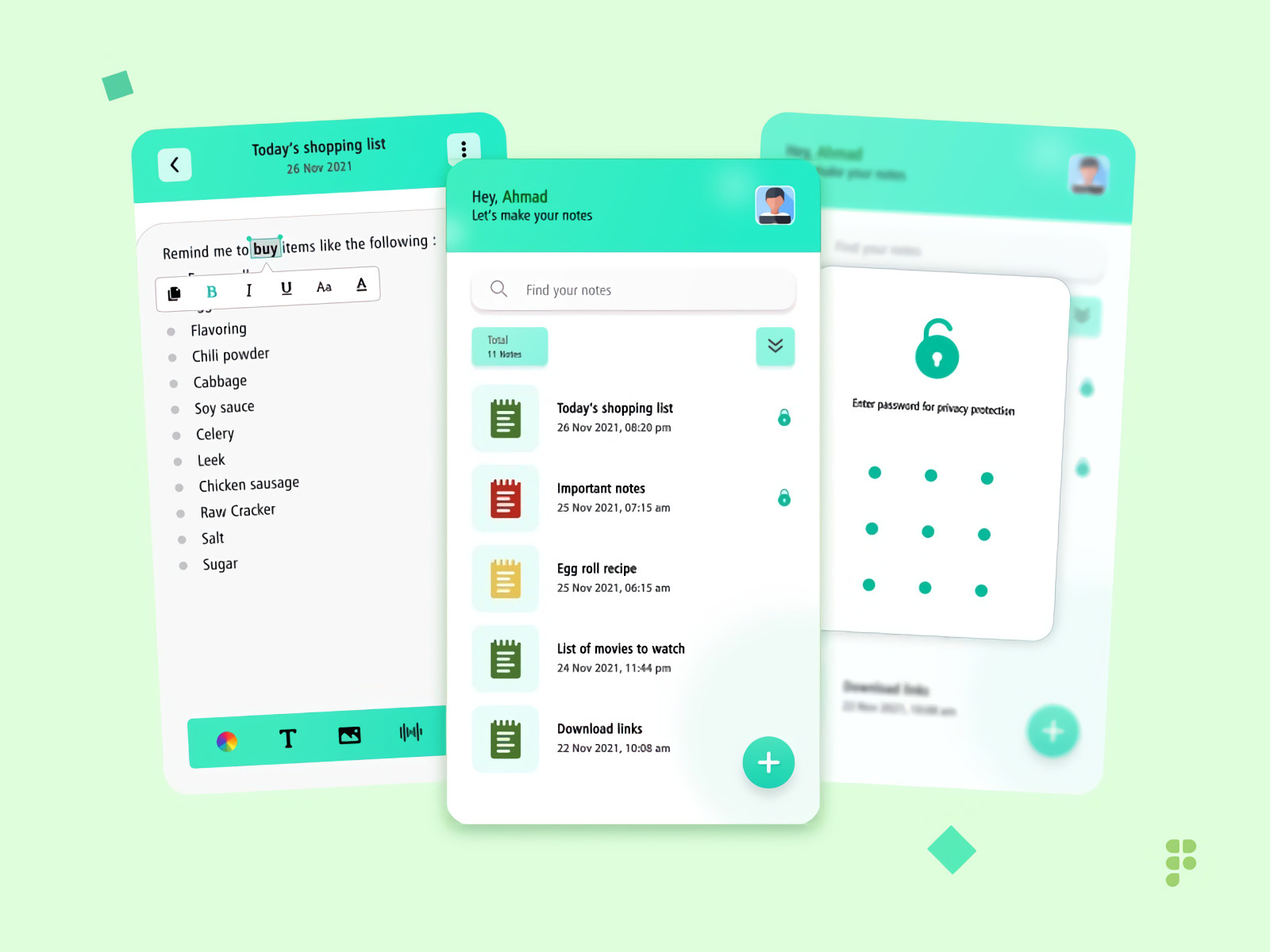 Notepad App UI Design by Muhammad Nur Hidayat on Dribbble