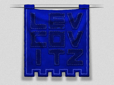 Medieval flag personal logo [v2] blue cloth fabric flag logo medieval seam silver stich