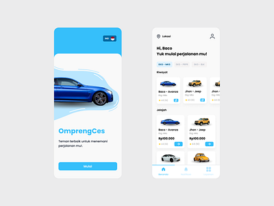 OmprengCes - Car Transportation App app branding design figma service transportation ui uiux ux