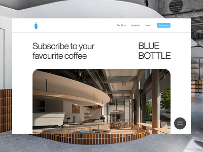 Web design landing page experimentation (Blue Bottle) branding design typography ui webdesign