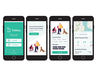 Pibbles Ordering App adobe xd app ui uiux ux