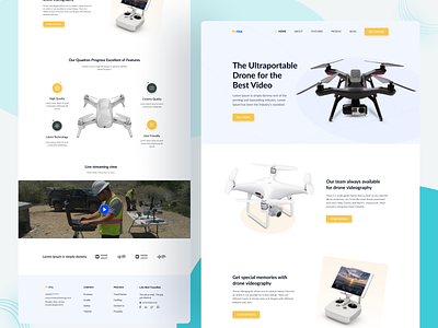 Drone Buying Landing Page Design. animation creative design design dji drone drone landing page landing page layout motion photography principle product product website ui ux web design website