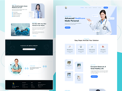 Medical landing page clean ui colorful creative doctor health care healthy landing page medical medical care medical design medicine minimal patients popular design ui ux wealth management web design website