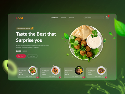 Food Header exploration. creative food food e commerce food header food landingpage food ui design foood exploration hader interface minimal product restaurant agency e commerce ui ui desing website