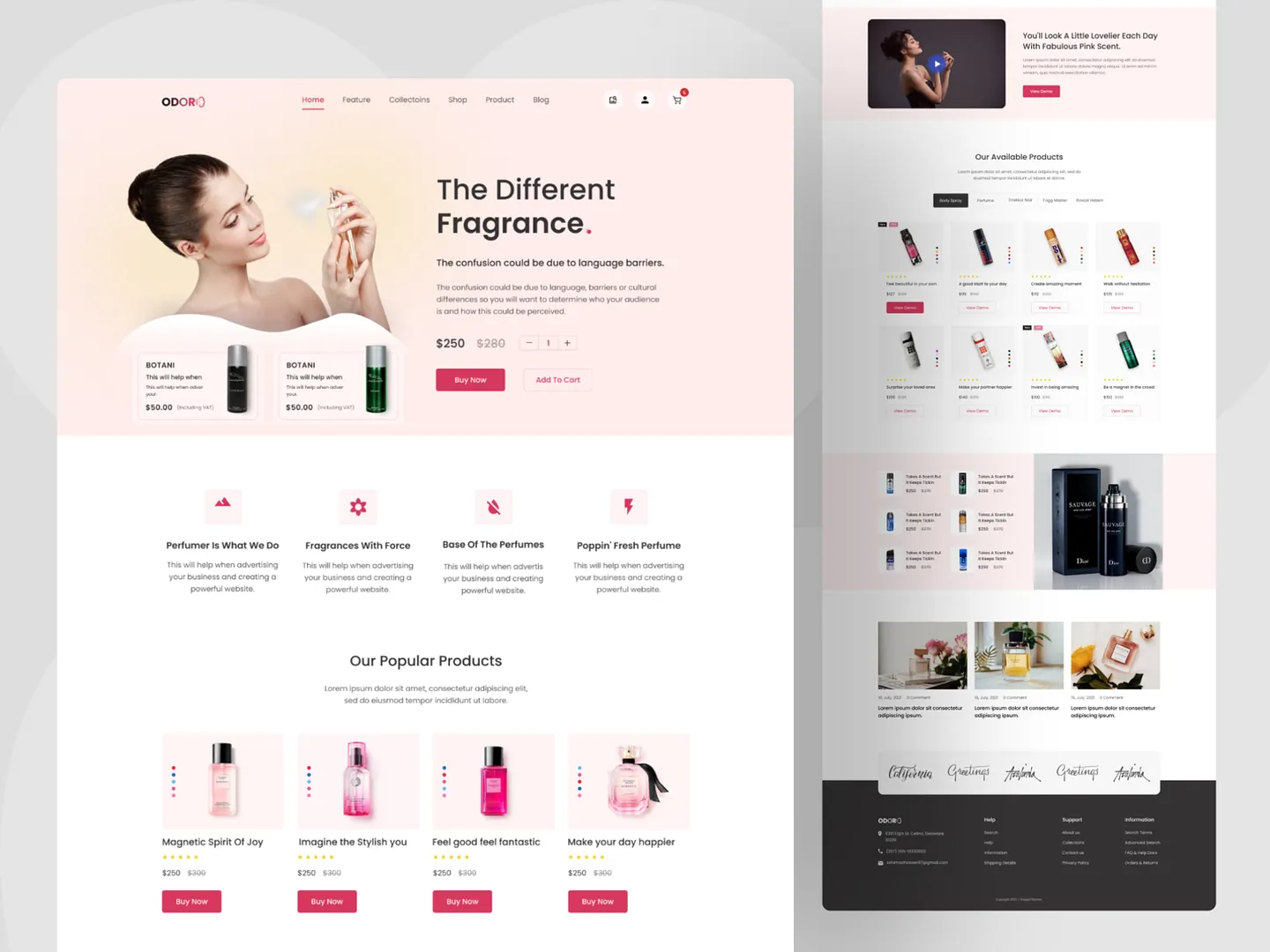 Elegant Perfume Website Design for Fragrance Lovers