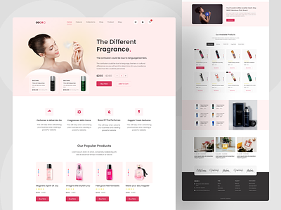Product Landing Page - Ui Design. body spray e commerce e commerce landing page landing page minimal perfume product product design product landingpage product website typography ui ui interface ux landing page web design website