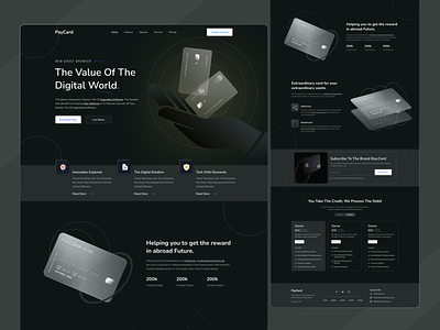 The Card landing page design interaction.