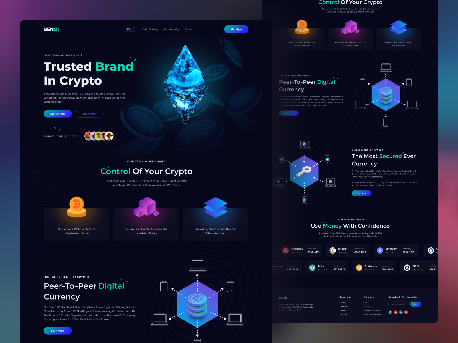 crypto website redesign