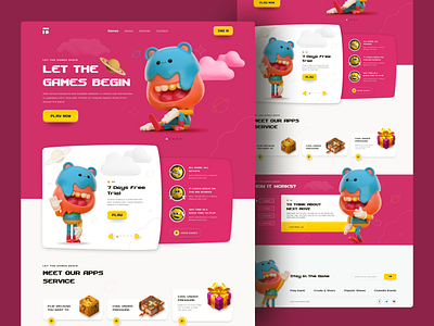 3D Gameing Website - UI Design. 3d 3d game app apps character design game interface landing page landingpage minimal nft nft game store ui ux vector web design web site website