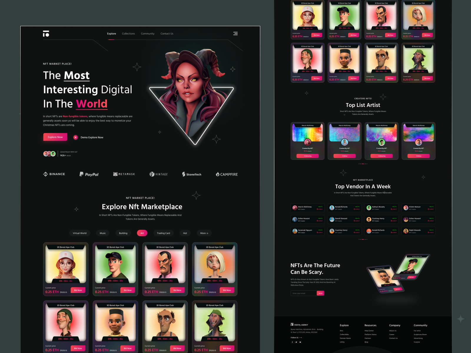 NFTs Website - Landing page. by SK FARHAD 🔥 for ITO Team on Dribbble