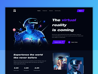 VR - Store Landingpage / Webdesign.