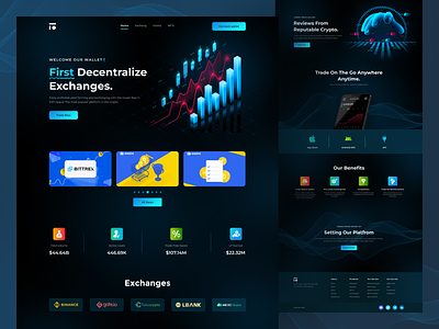 DeFi - Cryptocurrency Landing Page. bitcoin crypto crypto landingpage crypto wallet crypto web design crypto webdesign crypto website cryptocurrency cryptocurrency landingpage dark defi home page landing page trading ui ux web design website
