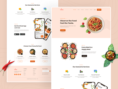 Food Delivery Landing Page-UI Design app landing page food food delivery header interface landing page minimal ui ui design web design website