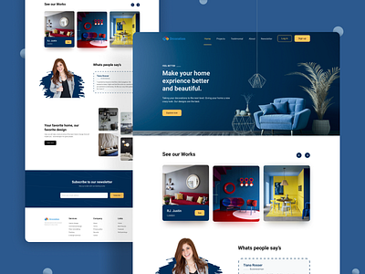 Interior Design-Landing Page architecture clean header home decoration housing interior design landing page layout minimal ui design ui kit web design website design