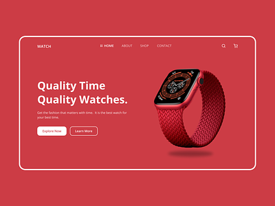 Smart Watch Web Design-Header Exploration header header exploration interface minimal product smart watch ui design watch web design