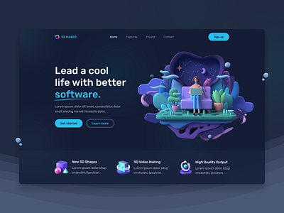 Saas landing Page - Header Exploration