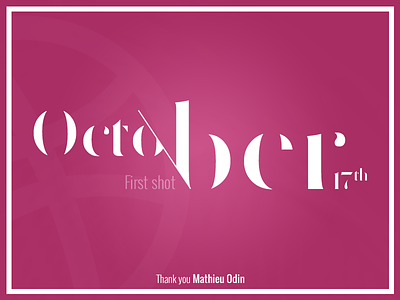 Thank you Mathieu Odin! dribbble first shot mathieu odin pink thank you typography