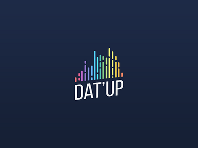 Dat'Up - Logo for a mobile app bars chart colors data datup gradient graph logo material design perspective startup typography