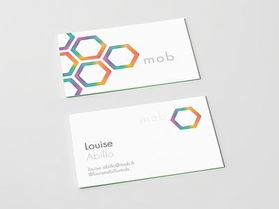Business card & logotype brand branding business cards color corporate geometric graphic hexagon logo logotype mockup print