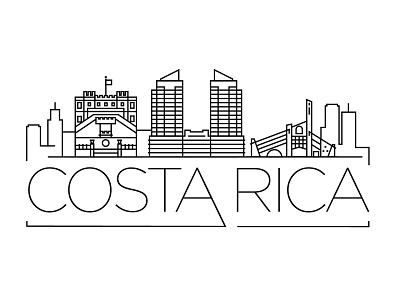 Costa Rica Minimal Skyline building costarica design flat icon illustration line linear minimal vector