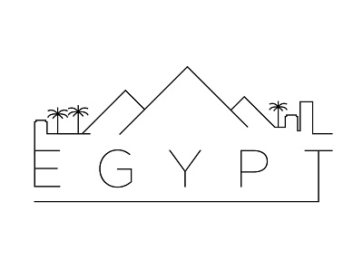 Egypt Minimal Skyline building city design egypt flat icon illustration line linear minimal pyramids skyline vector