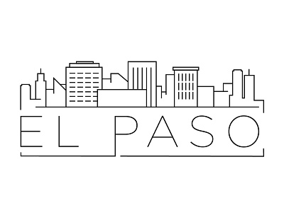 El Paso Minimal Skyline building city design el paso flat icon illustration line linear minimal skyline usa vector
