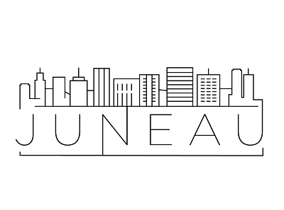 Juneau Minimal Skyline building city design flat icon illustration juneau line linear minimal vector