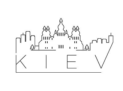 Kiev Minimal Skyline asia building city design flat icon illustration kualalumpur line linear malaysia minimal stroke vector