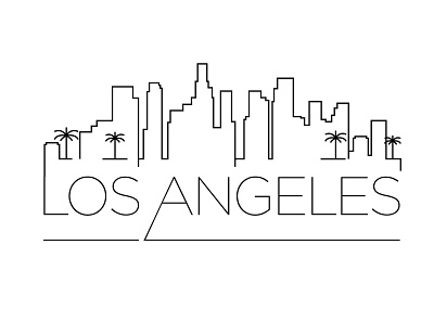 Los Angeles Minimal Skyline america building city design flat icon illustration line linear louisville minimal usa vector