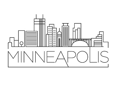 Minneapolis Minimal Skyline america building city design flat icon illustration line linear logo logo design minimal minneapolis usa vector