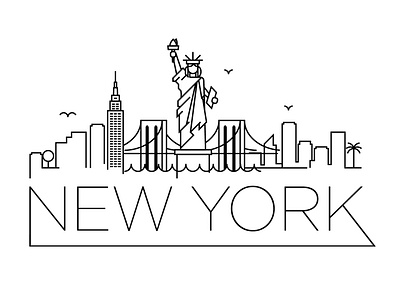 New York Minimal Skyline