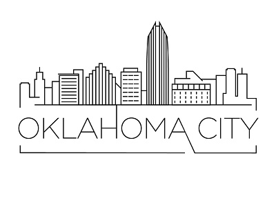 Oklahoma City Minimal Skyline building city design flat icon illustration line linear minimal oklahoma city usa vector