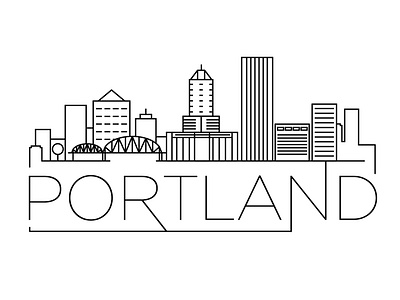 Portland Minimal Skyline