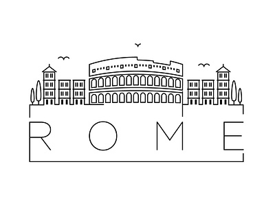 Rome Minimal Skyline by Kürşat Ünsal on Dribbble