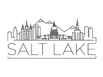 Salt Lake Minimal Skyline america branding design flat icon illustration line linear logo minimal salt lake usa vector