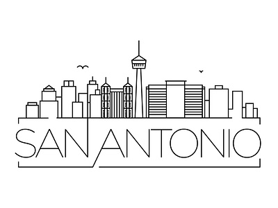 San Antonio Minimal Skyline