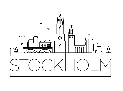 Stockholm Skyline designs, themes, templates and downloadable graphic ...