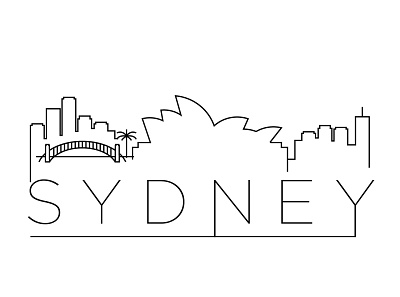 Sydney Minimal Skyline australia branding building design flat icon illustration line linear logo minimal sydney ux vector