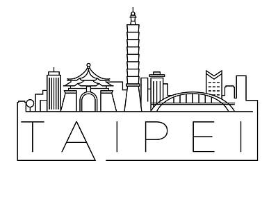 Taipei Minimal Skyline asia branding design flat icon illustration line linear logo minimal taipei taiwan ux vector
