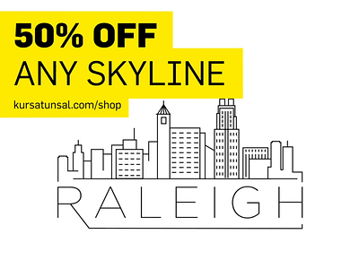 50% Off Any Skyline blackfriday building city design flat icon illustration line linear logo minimal skyline stroke vector