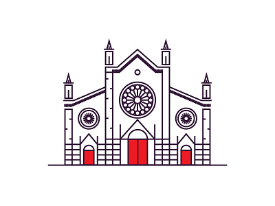 Church of St. Anthony of Padua, Istanbul church city design flat icon illustration istanbul line logo minimal vector