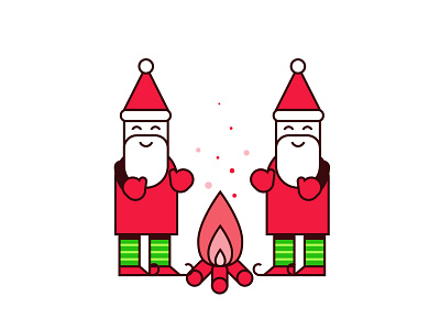 Santa's Elves christmas design elf flat icon illustration line santa vector