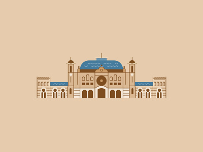 Sirkeci Railway Station building flat icon illustration istanbul line railway railway station sirkeci station train vector