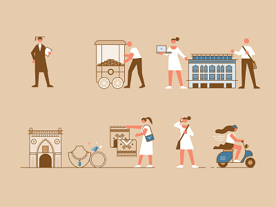 Istanbul Map - Character Designs II character city design flat icon illustration line linear vector