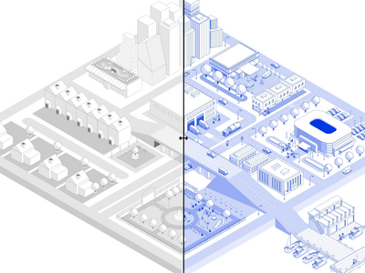 Isometric Illustration Process city design icon illustration isometric line vector