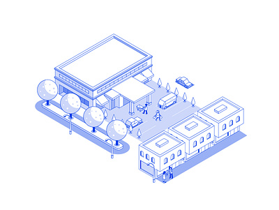 Isometric Department Store 2.5d icon illustration isometric line mall shopping store vector